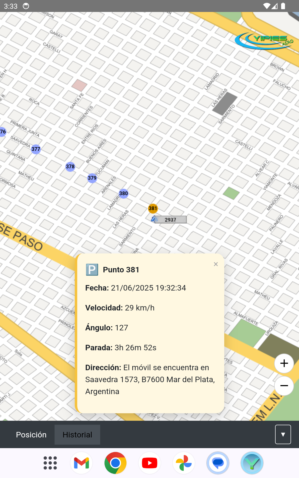 Historial de Puntos en Teléfono